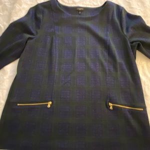 Talbots Plus SZ 1X Plaid Top, washed not worn